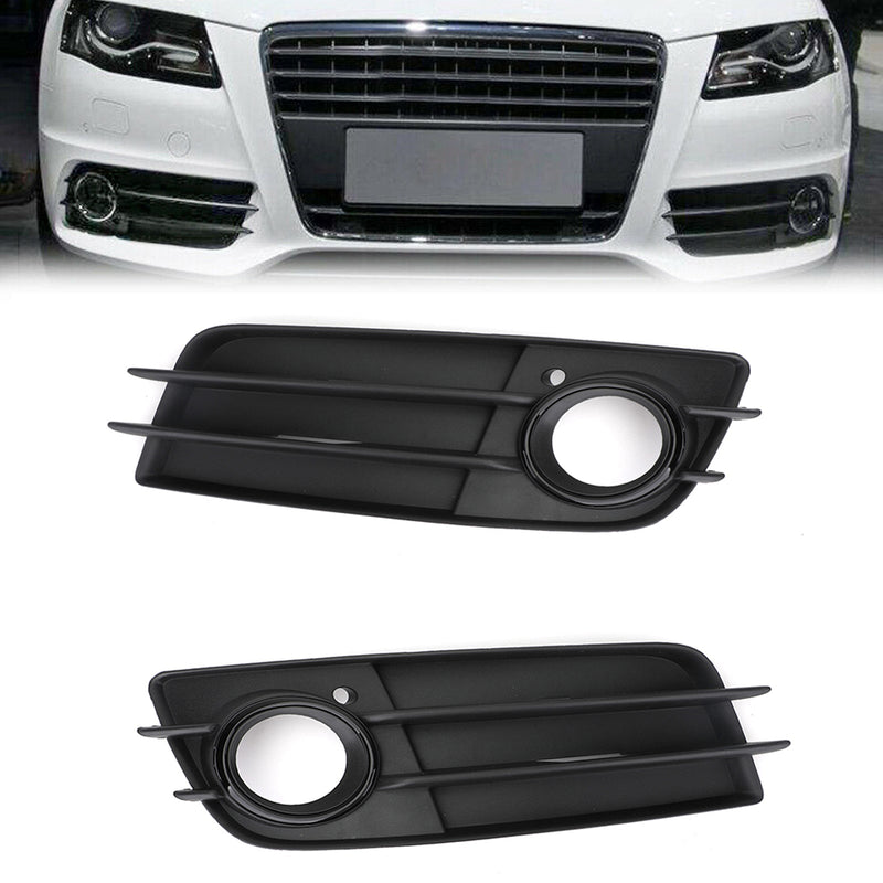 2 cubiertas de rejilla de luz antiniebla negra para parachoques delantero para Audi A4 S-LINE S4 2008-12 genérico