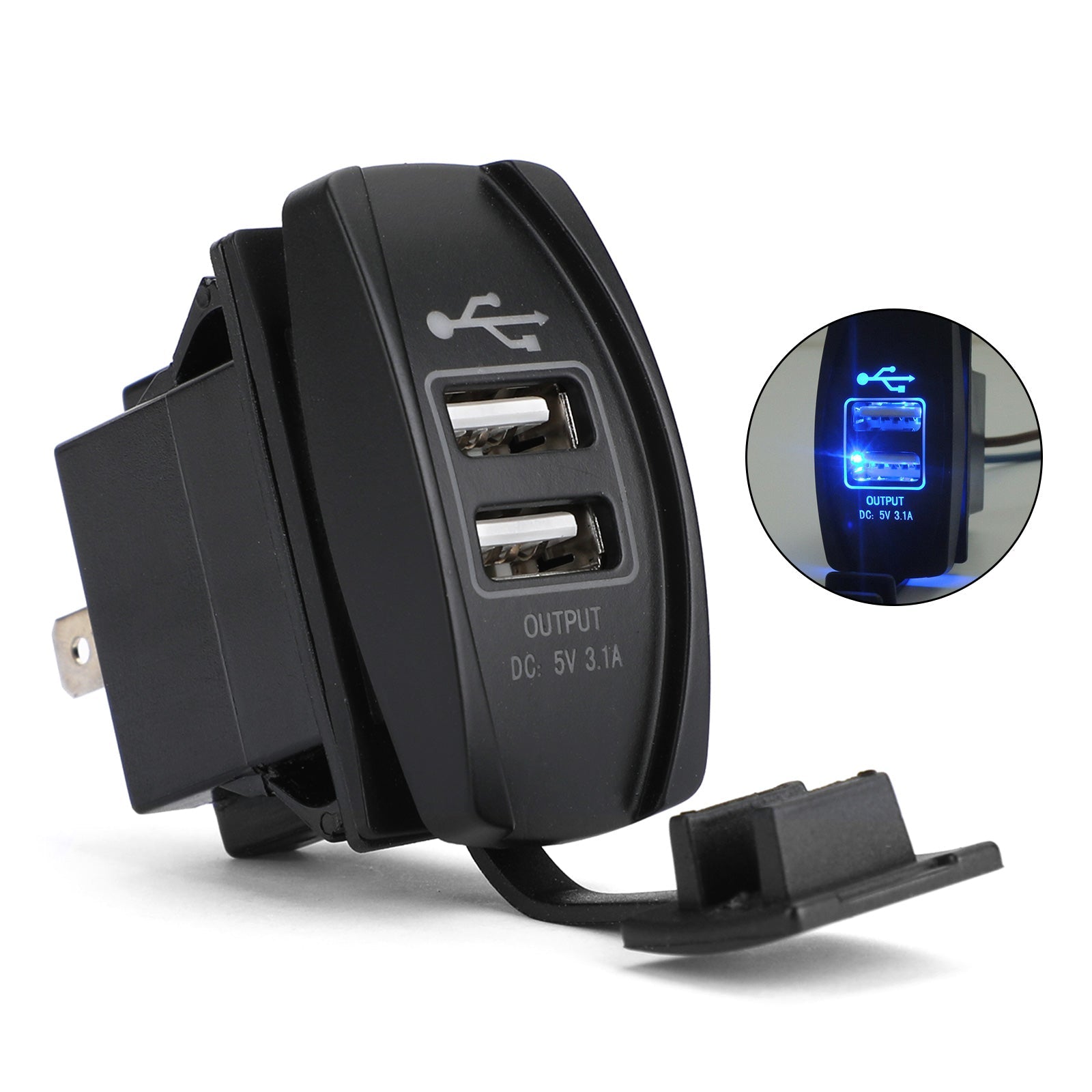 Dual USB Socket Charger for UTV Can Am Polaris RZR Ranger 900 1000 XP 750 Generic