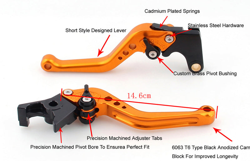 CNC Aluminum Motorcycle Short Clutch Brake Lever For Kawasaki Z900 2017-2018 Generic