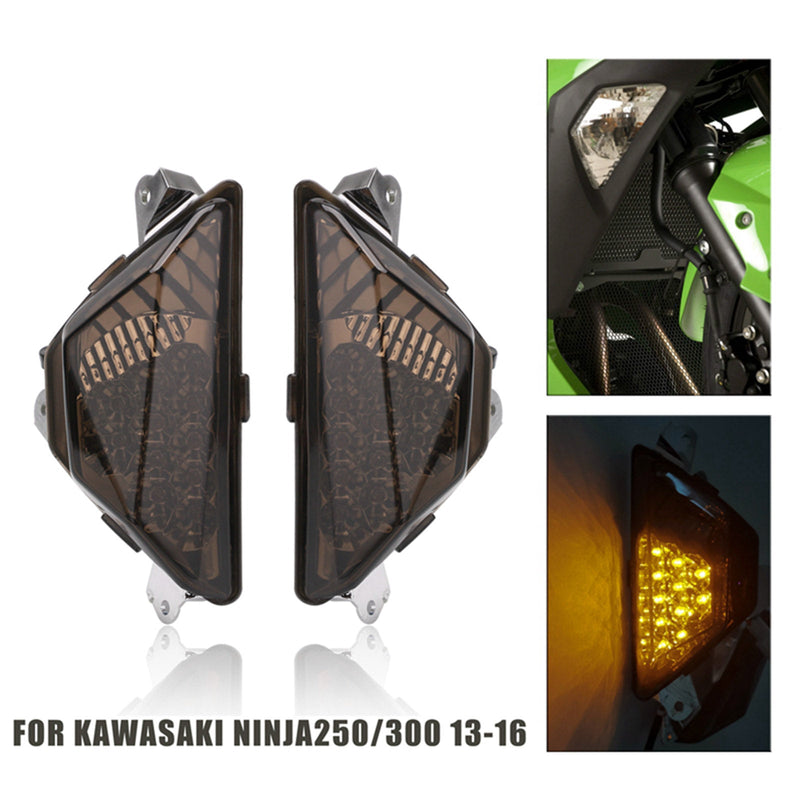 كاواساكي نينجا 250 300 2013-2016 دراجة نارية LED مصباح إشارة الانعطاف الأمامي مصباح