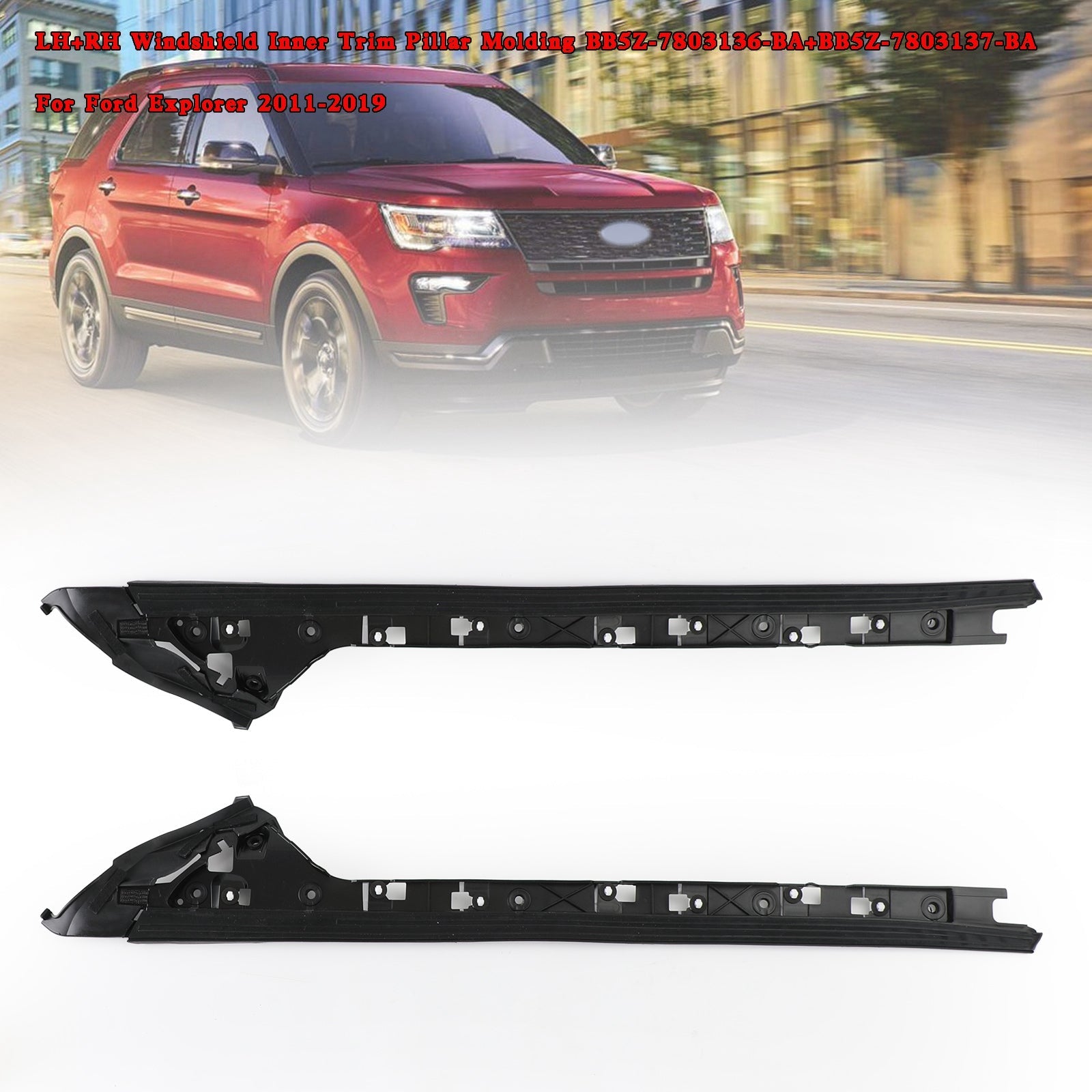 LH+RH Windshield Inner Trim Pillar Molding For Ford Explorer 2011-2019 Generic