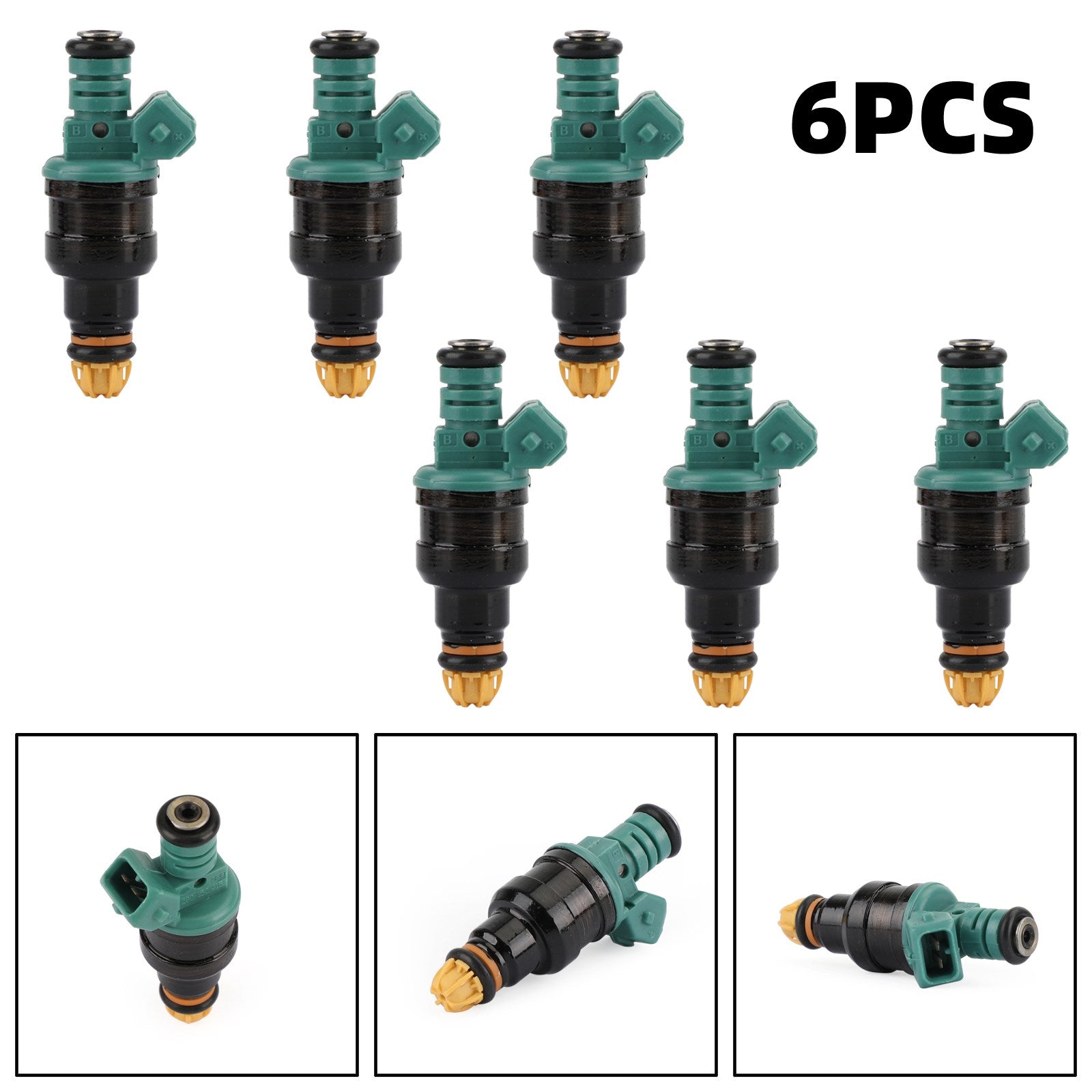 6 pcs Fuel Injectors Fit BMW 2.5 3.0 323i 325i 525i M3 0280150415 Generic