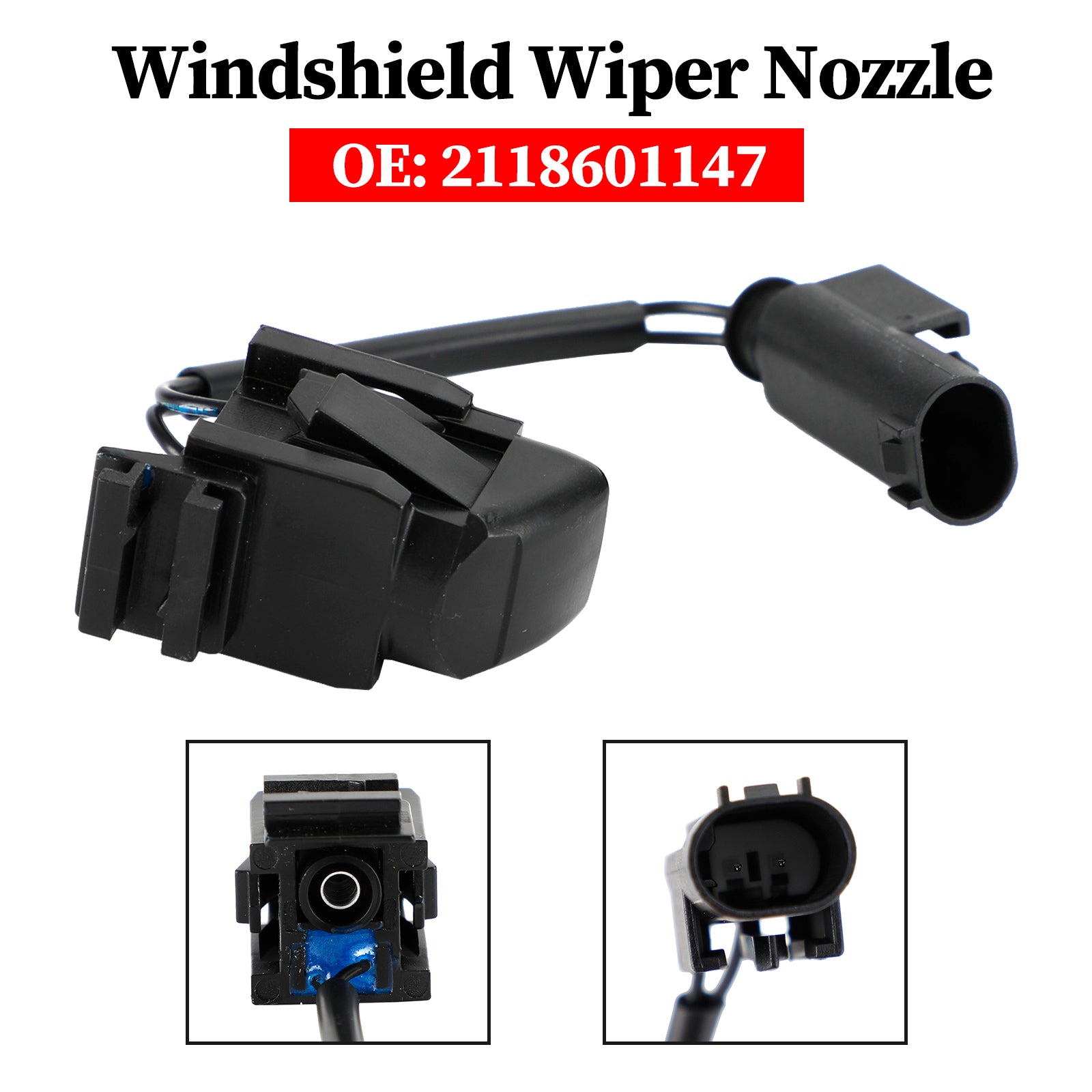 2118601147 Mercedes-Benz W203 W208 W209 W211 W219 CL203 C219 Windshield Wiper Nozzle