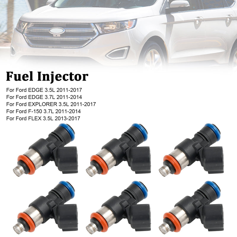 Inyector de combustible de 6 uds 0280158191 compatible con Ford Explorer Taurus Edge Flex 3.5L 2011-2017