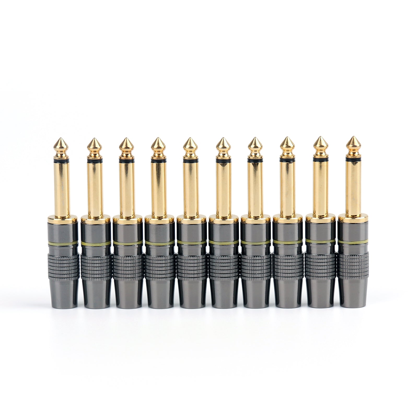 10 Pcs High Quality Copper 6.3mm 1/4" Mono Jack Plug Connector Soldering