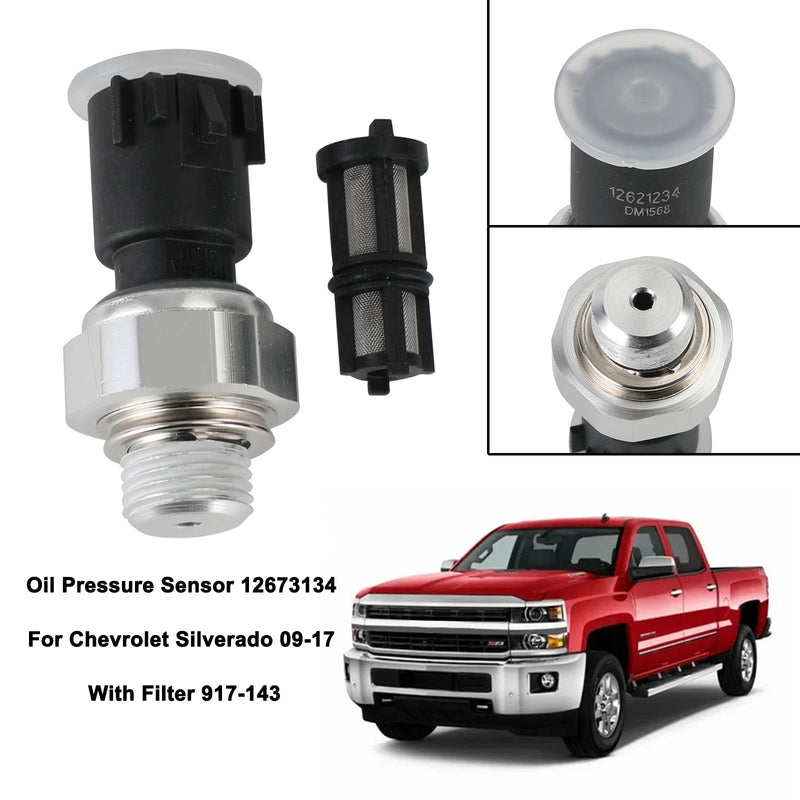 Oil Pressure Sensor 12673134 For Chevrolet Silverado 09-17 With Filter 917-143 Generic