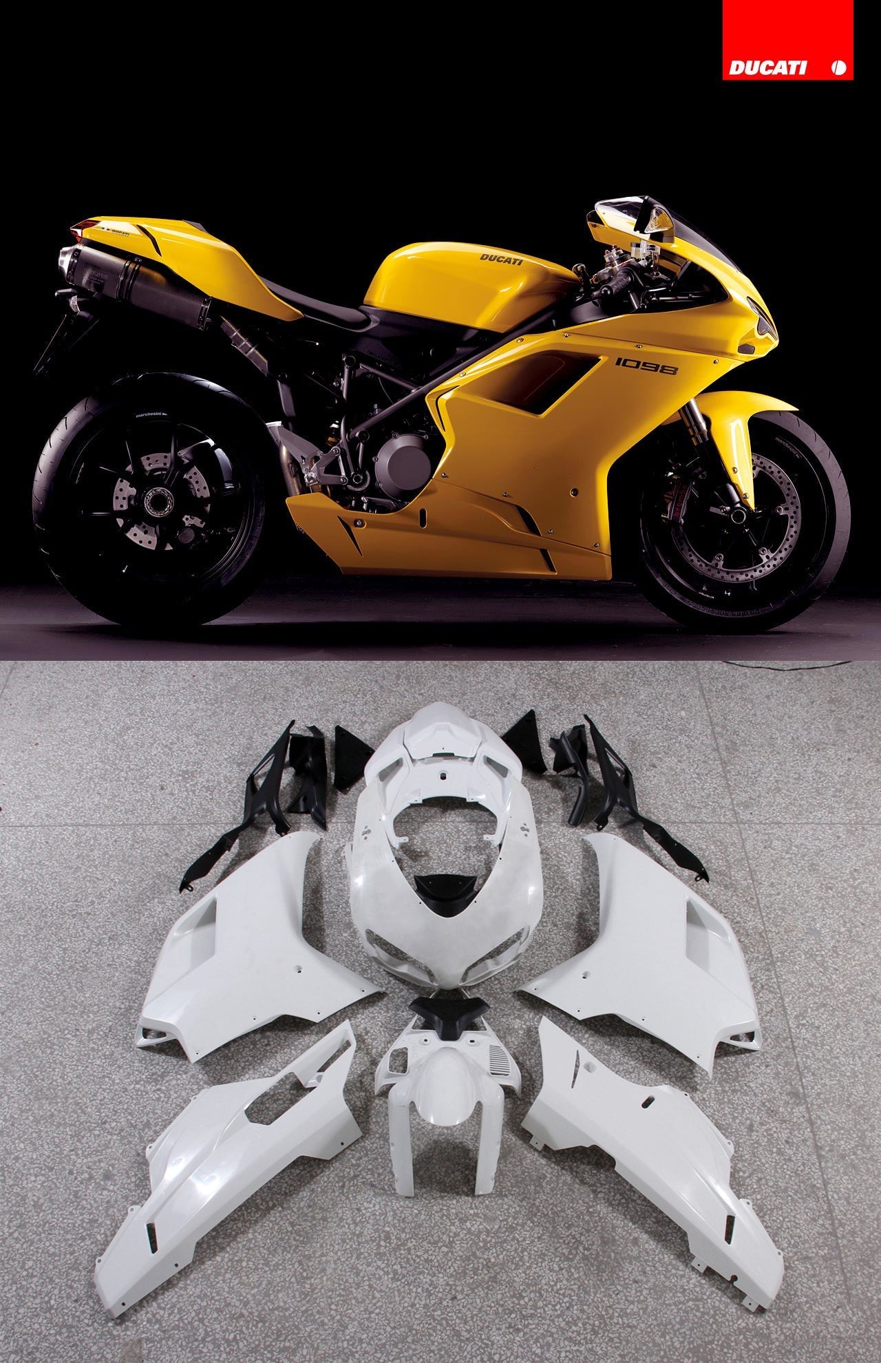 Fairings 2007-2012 Ducati 1098 1198 848 Yellow Gold 1098  Generic