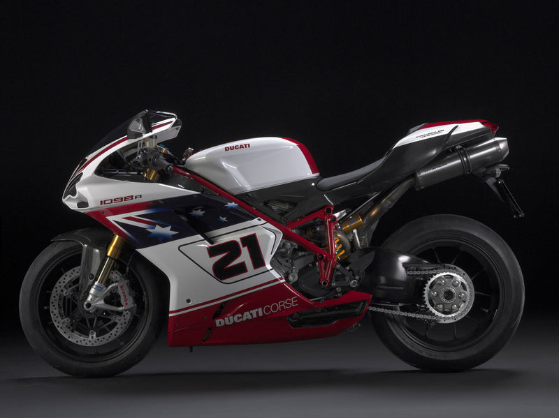 Fairings 2007-2012 Ducati 1098 1198 848 White Red No.21 1098  Generic