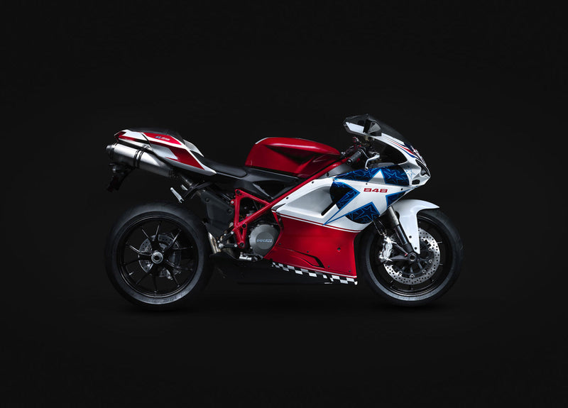 انسيابية لـ 2007-2012 Ducati 1098 1198 848 أحمر أبيض أزرق ستار 848 عام
