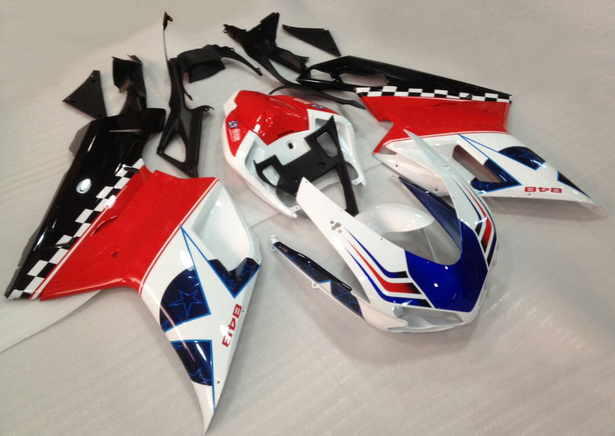 Fairings for 2007-2012 Ducati 1098 1198 848 Red White Blue Star 848  Generic