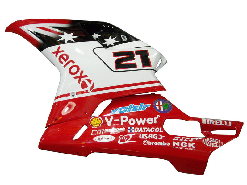 انسيابية لـ 2007-2012 Ducati 1098 1198 848 أحمر وأبيض زيروكس رقم 21 عام