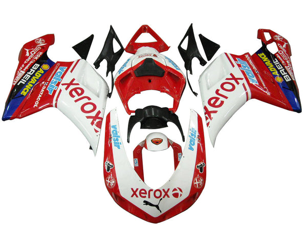 Fairings for 2007-2012 Ducati 1098 1198 848 White & Red Xerox  Generic