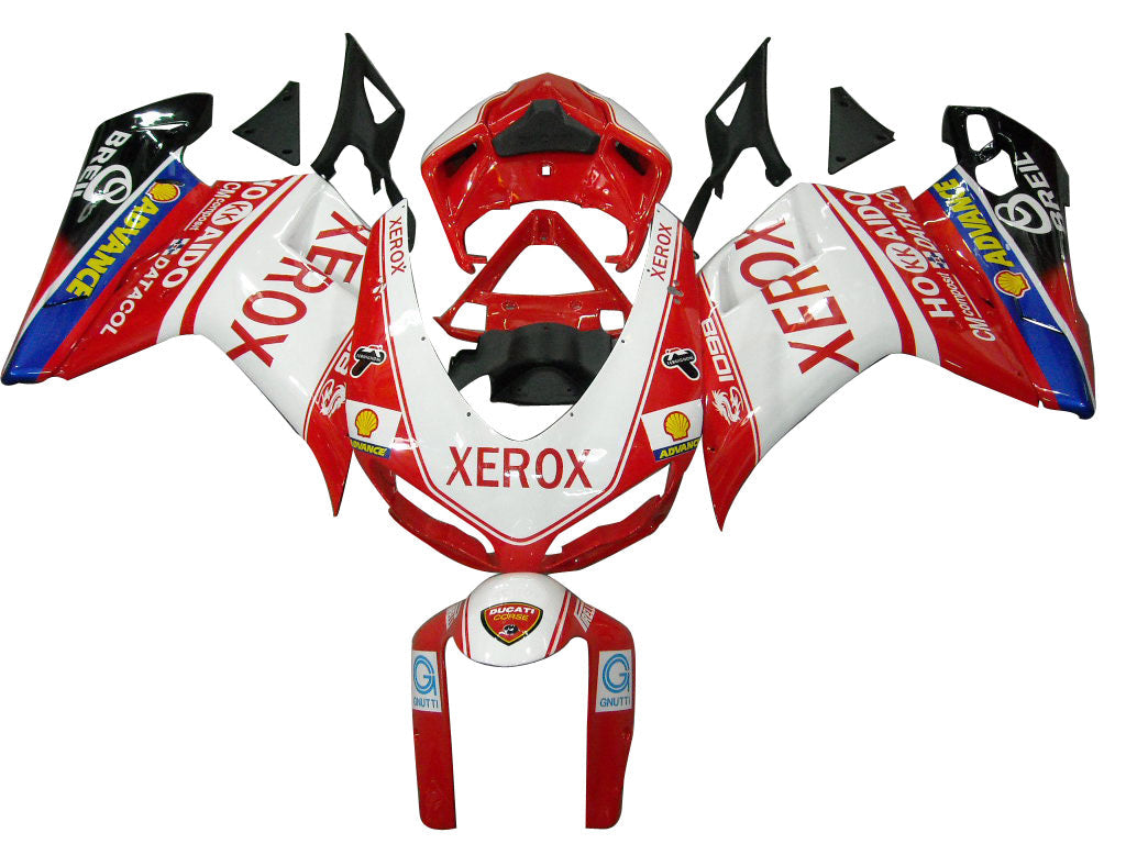 Fairings for 2007-2012 Ducati 1098 1198 848 Red & White Xerox  Generic