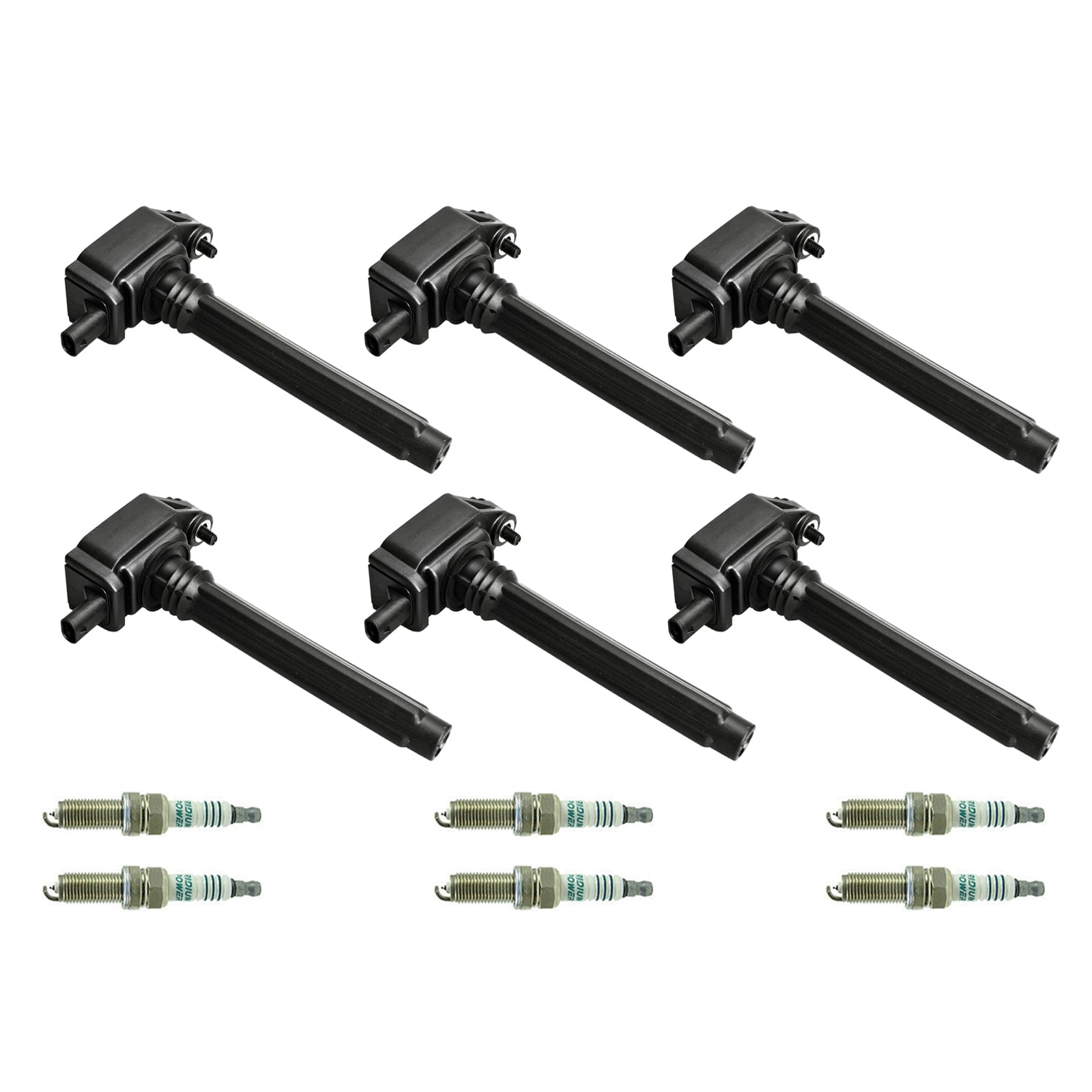 2013-2017 Ram 1500 Jeep Wrangler 3.6L V6 6pcs Ignition Coil +Spark Plug UF648