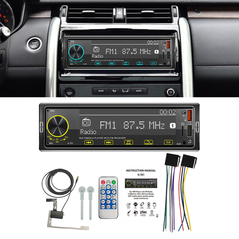 شاشة لمس 2.5D 1DIN راديو ستيريو بلوتوث FM مشغل MP3 للسيارة مع DAB