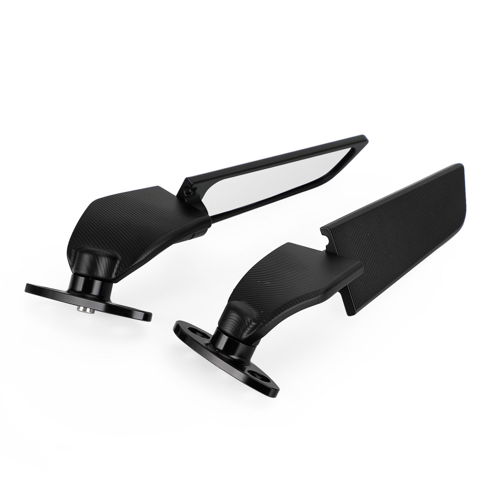 Wing Fin Spoiler Side Rearview Mirrors For Kawasaki ZX-6R Ninja ZX6R 650 01-21 Generic