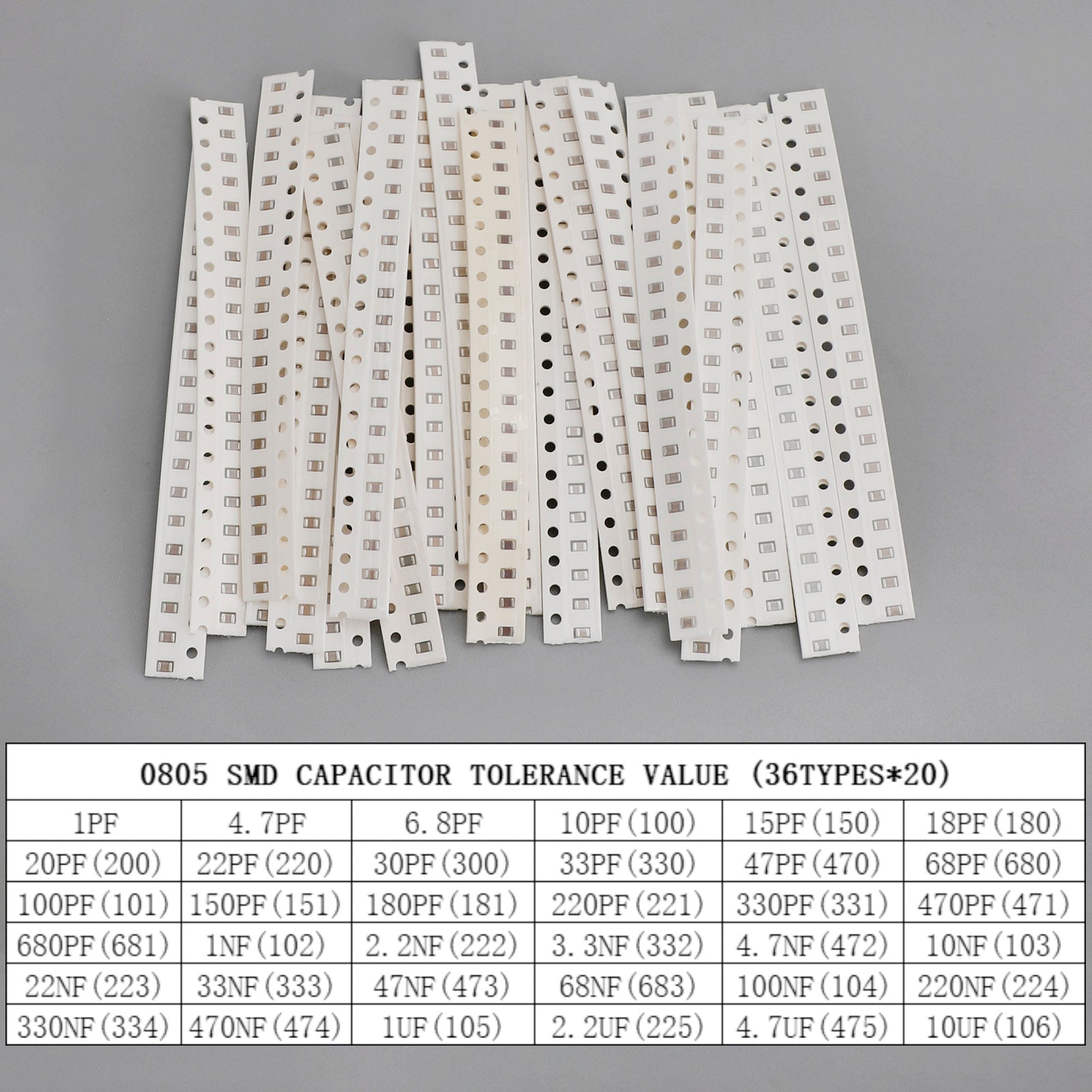 1206 0603 0805 SMD Capacitor 36 Values 20Pcs=720Pcs Samples Electronic DIY Kit