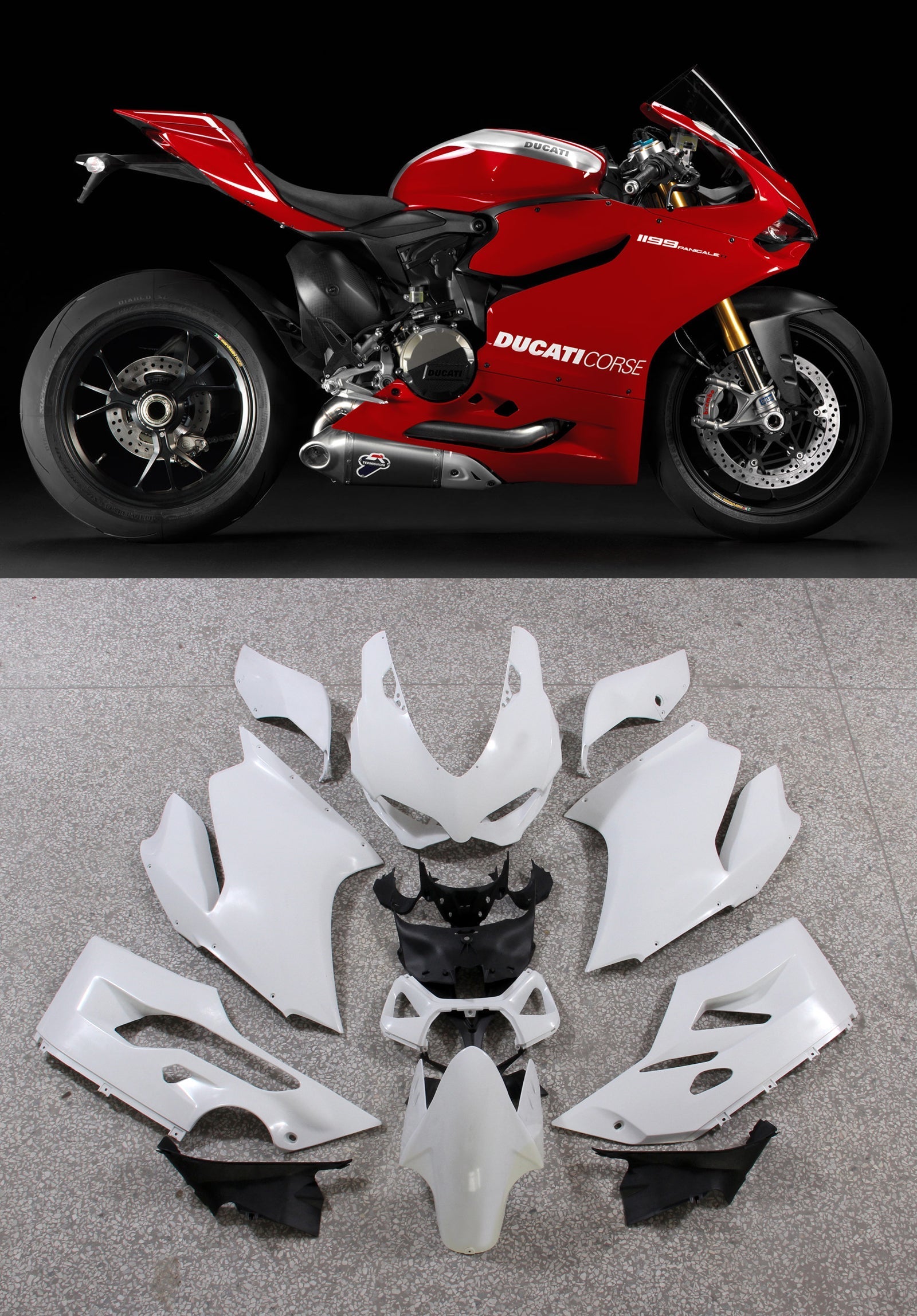 Fairings 2012-2015 Ducati 1199 Panigale Red Corse 1199  Generic