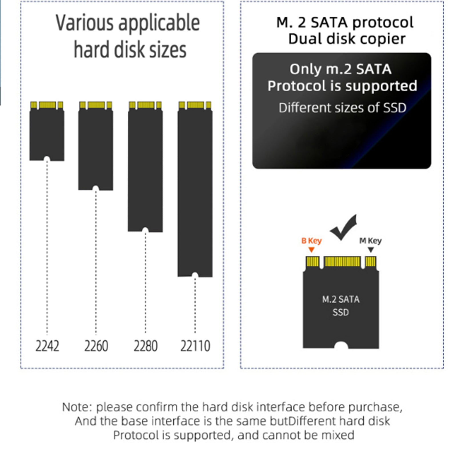 NVME SATA M.2 SSD estación de acoplamiento duplicador SSD caja de unidad de estado sólido para EE. UU.