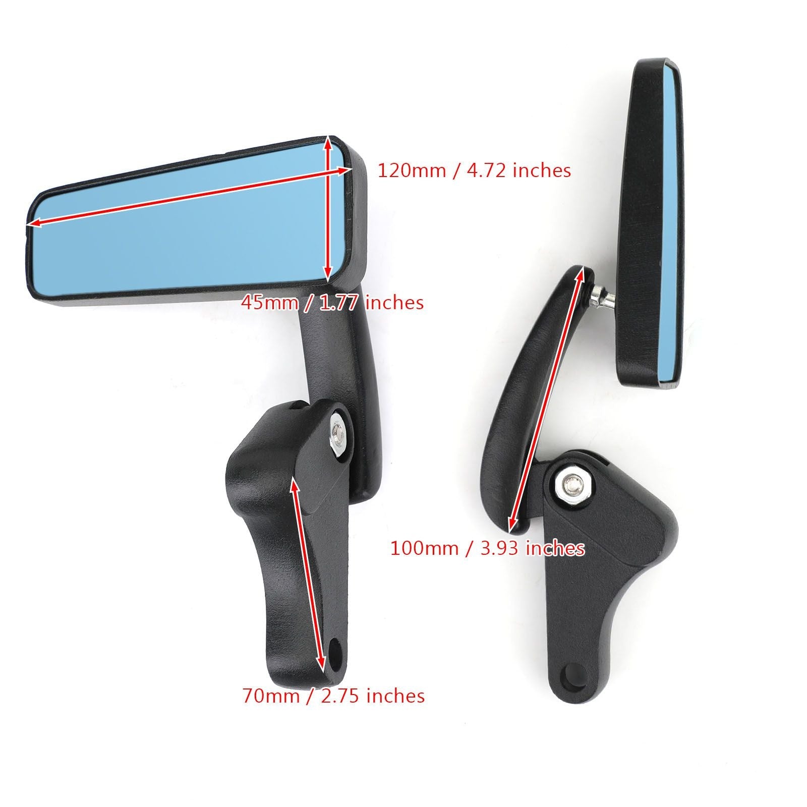 UNIVERSAL M8 M10 Pair Motorcycle Rearview Mirror for Custom Cruiser Chopper Generic