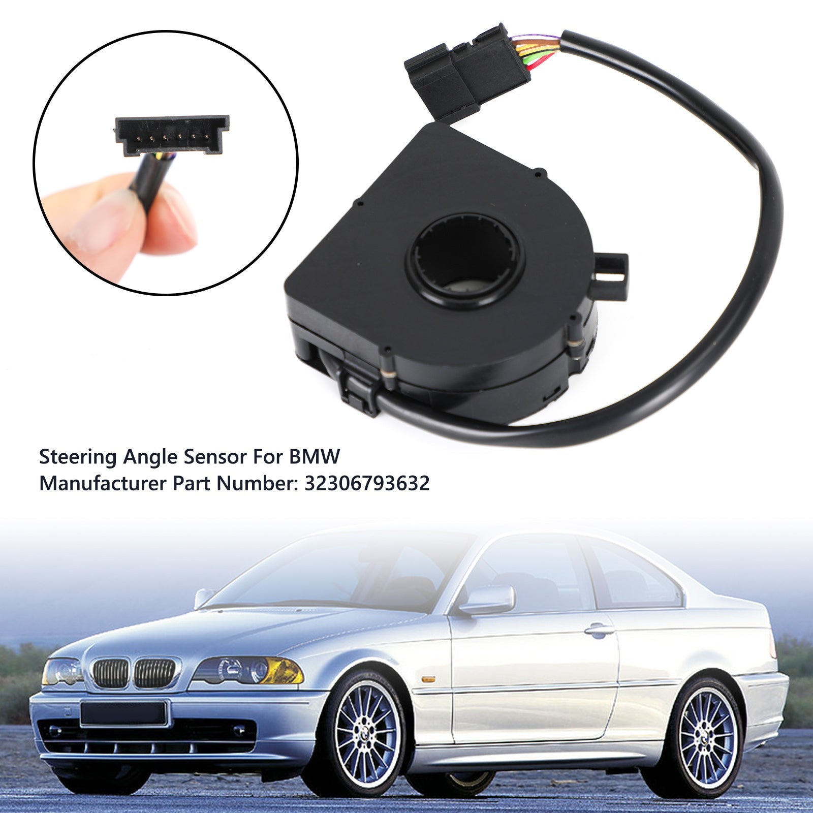 Steering Angle Sensor 32306793632 For BMW 3 5 7 Series E46 X3 E83 X5 E53 Generic