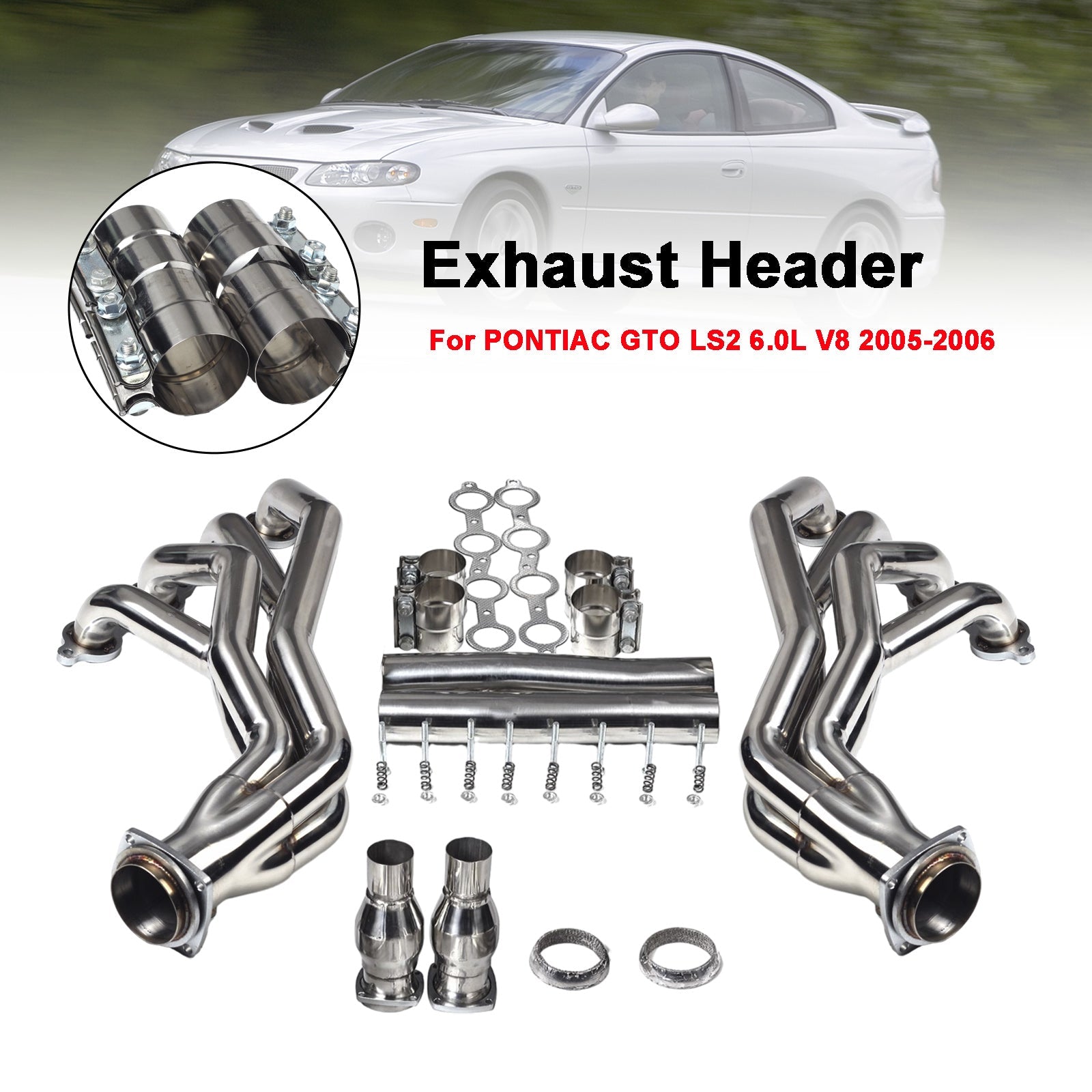 Pontiac GTO 6.0L V8 2005-2006 Stainless Steel Header Manifold Exhaust