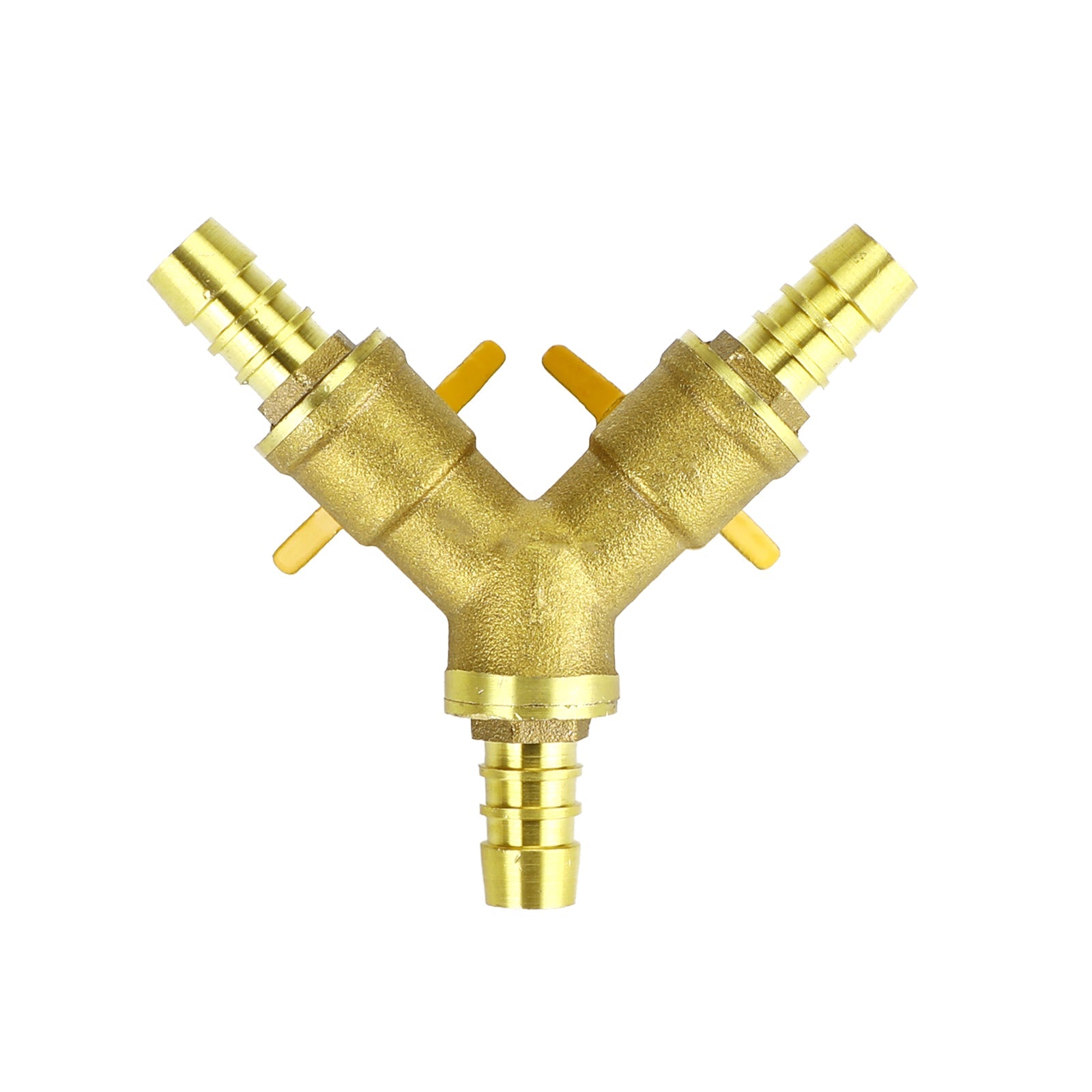 Y Shaped 3/8" ID Hose Barb Type 3 Way Brass Shut Off Ball Valve Fitting