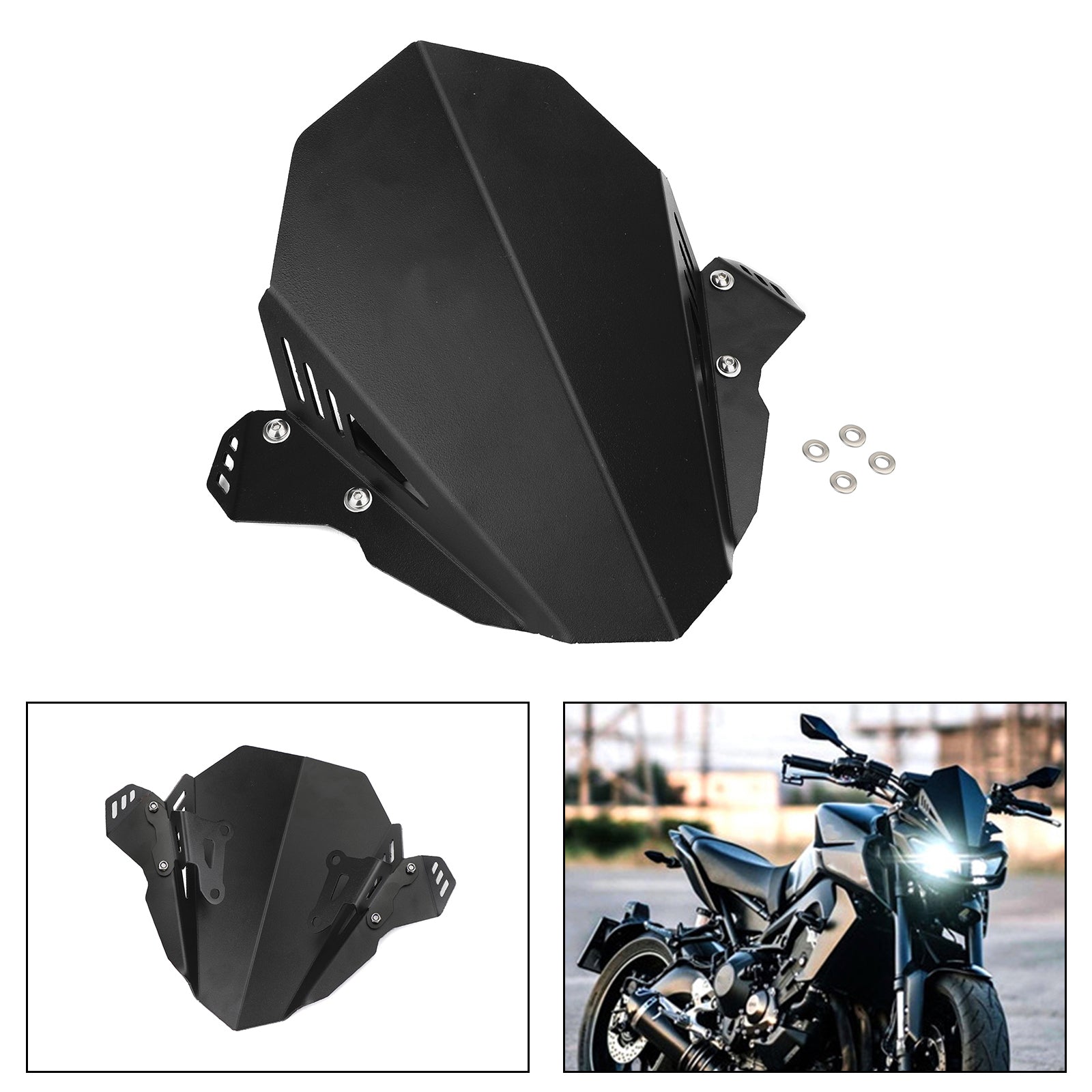 Windscreen Windshield Shield Protector Black For YAMAHA FZ 09 MT 09 2017-2020