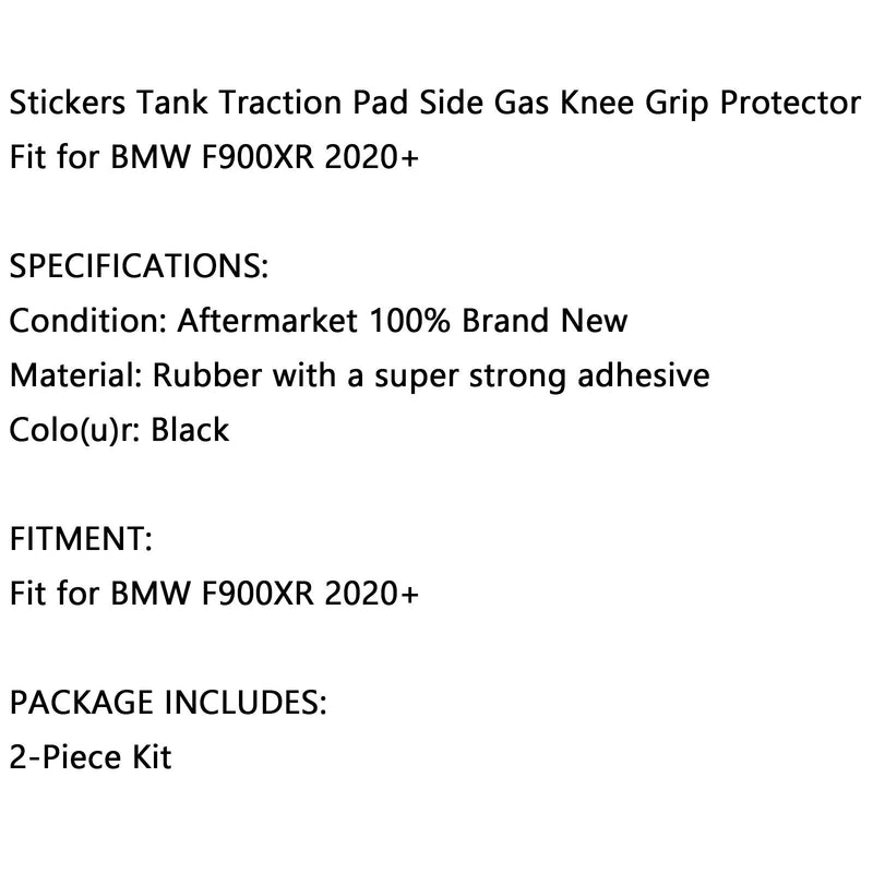 2X واقي خزان الوقود الجانبي مناسب لسيارات Bmw F900Xr 20+ مصنوع من المطاط باللون الأسود عام