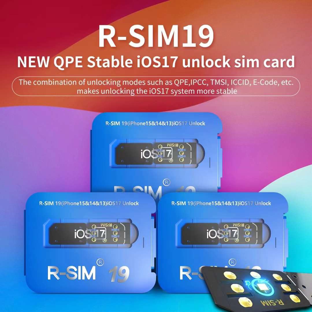 R-SIM19 بطاقة SIM جديدة QPE مستقرة مفتوحة لهاتف iPhone 15 Plus 14 13 Pro Max 12 IOS17