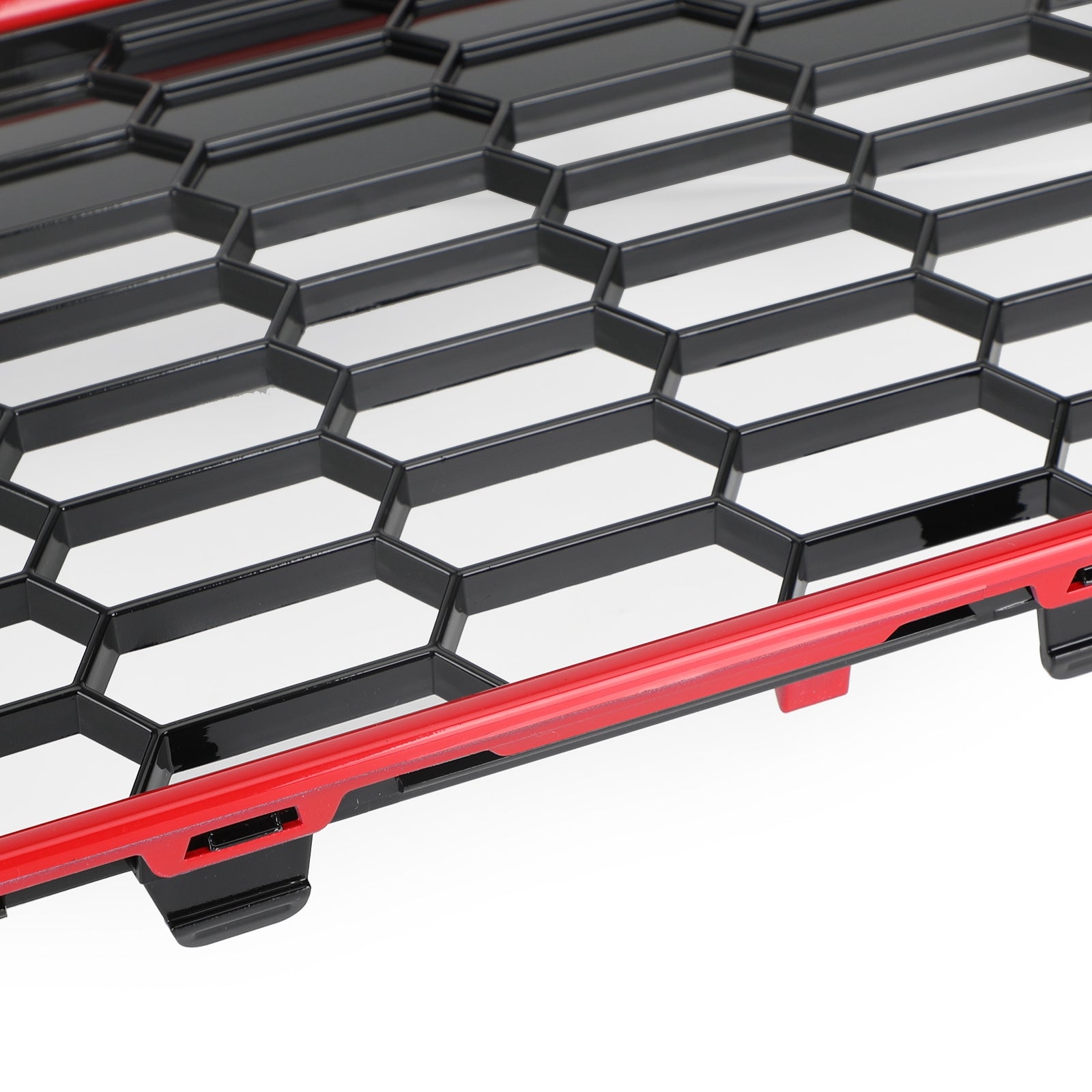 Front Bumper Grille Upper Honey Comb Fit Ford Fiesta Zetec-S 2013-2017 Red Generic