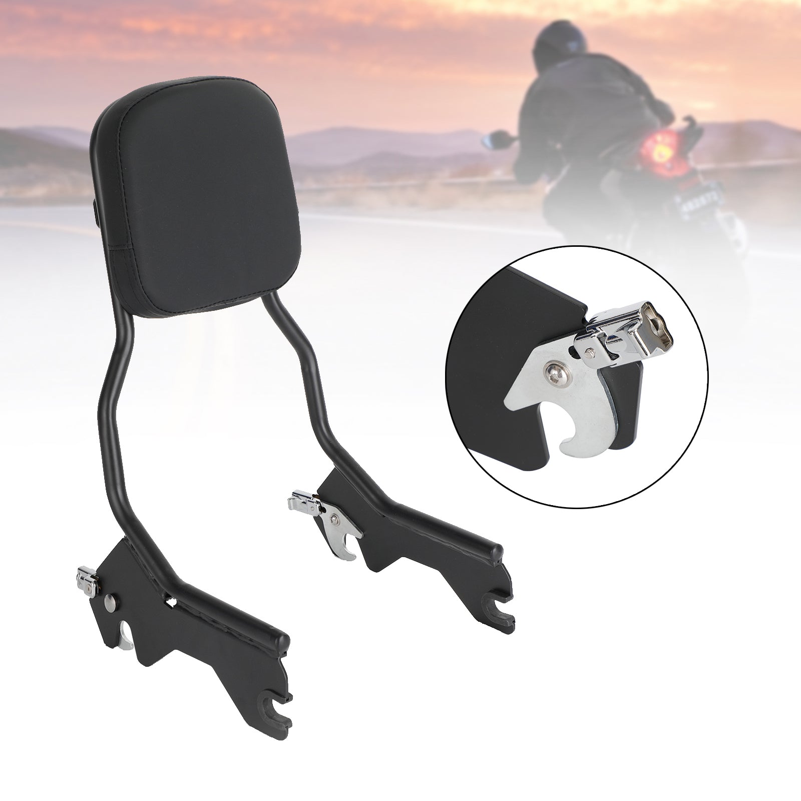 Passenger Backrest fit for Deluxe Heritage Classic Softail Slim FLSL 2018-2020 Generic