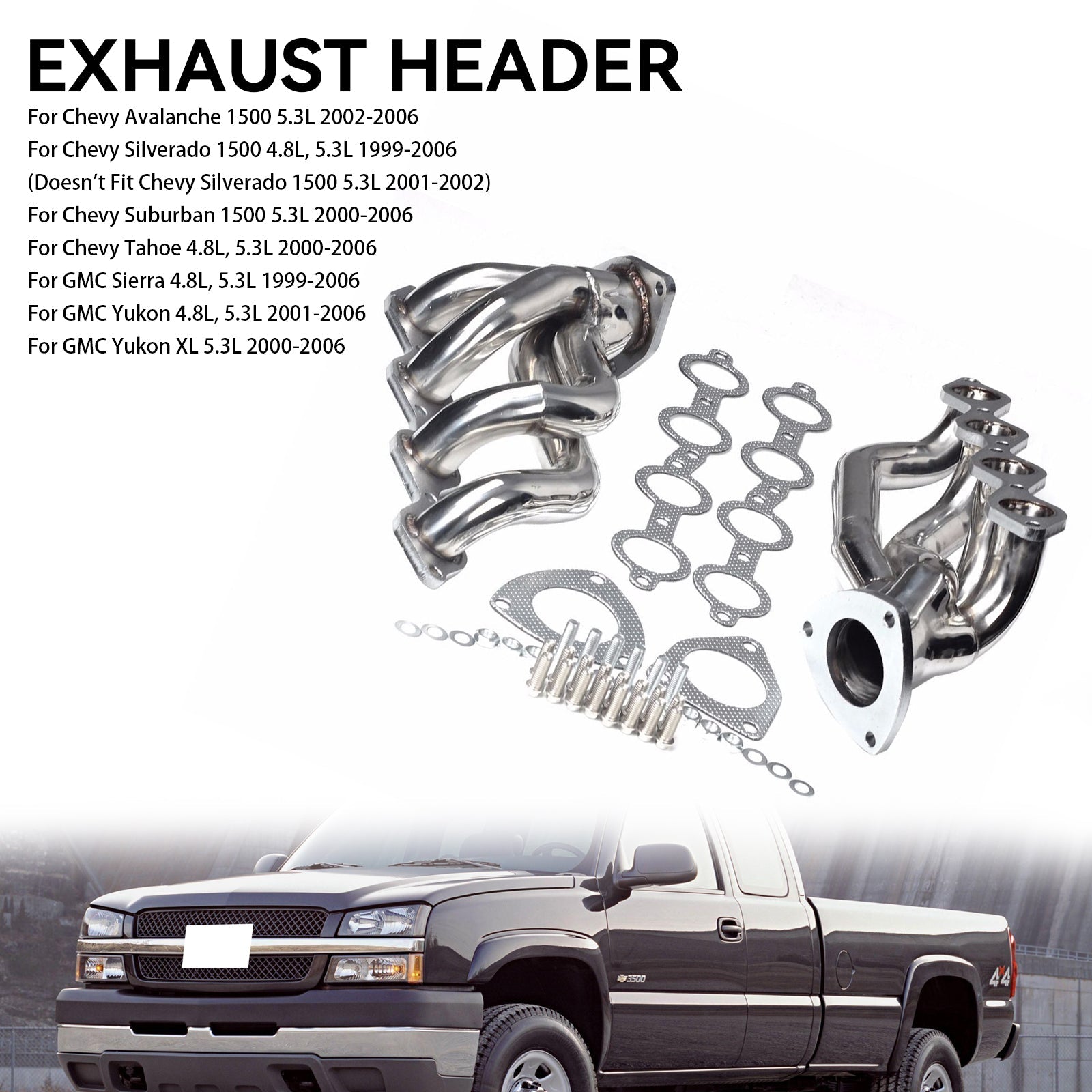 2000-2006 Chevrolet Tahoe 4.8L, 5.3L Manifold Headers