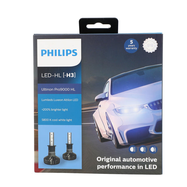 Para Philips H1/H3/H7/H11/HB3/4/HIR2 Pro9000 Bombillas LED para faros delanteros +250% 5800K Genérico
