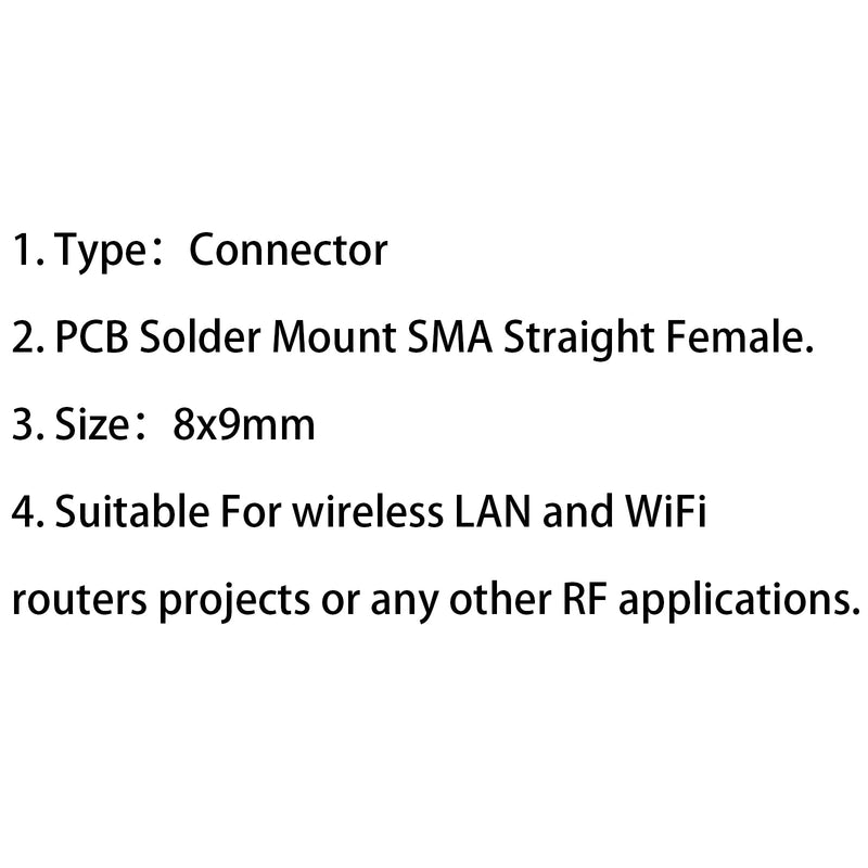 10Pcs SMA Female Nut Bulkhead Solder Deck PCB Clip Edge Mount Connector 8x9mm