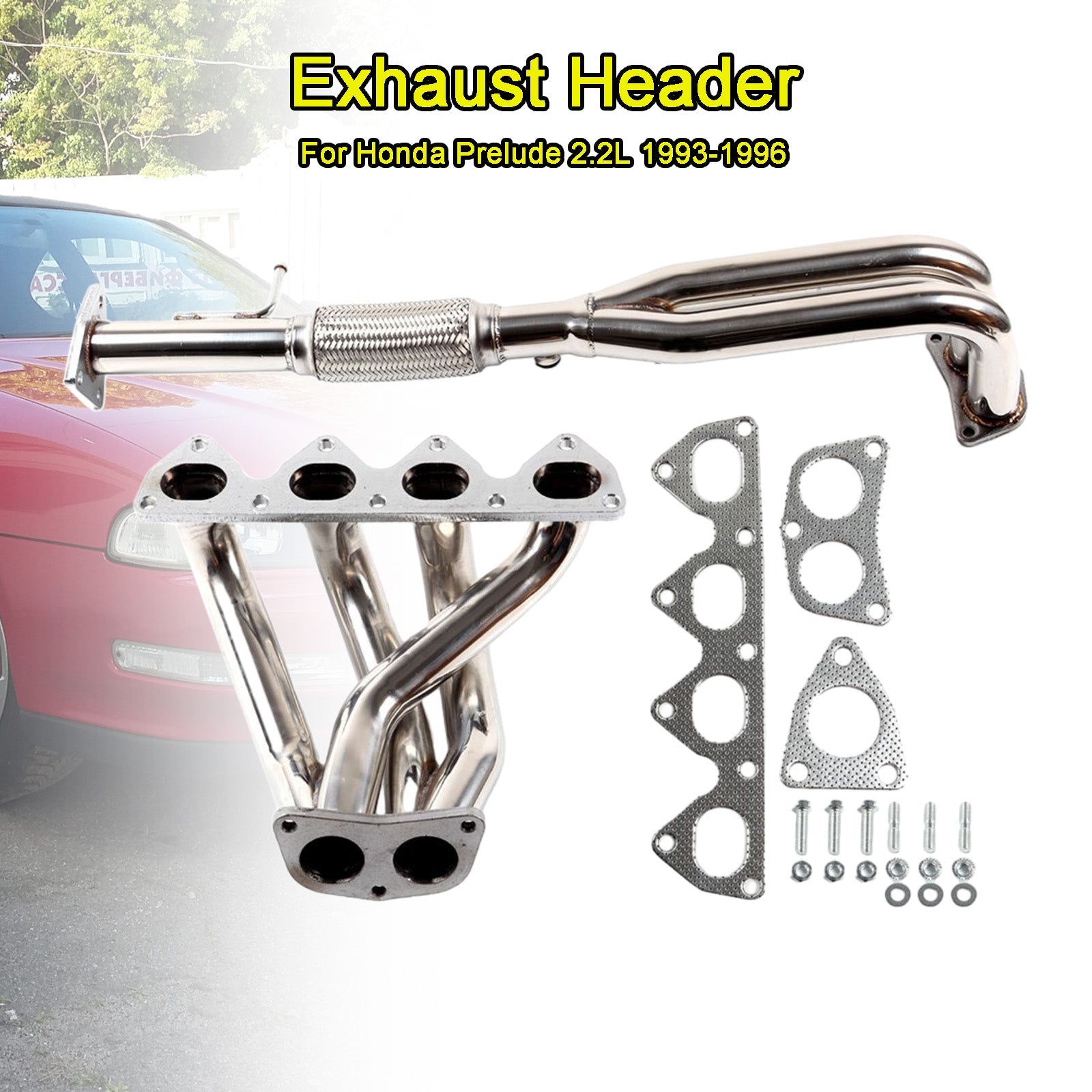 Honda Prelude 2.2L 1993-1996 Steel Manifold Exhaust Racing Header Stainless