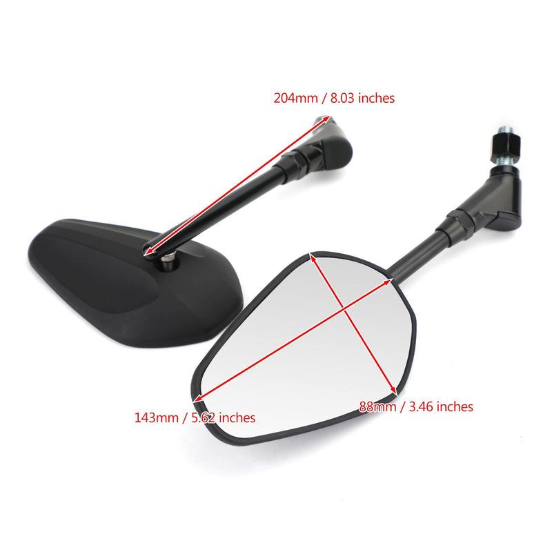New Black Left & Right Motorcycle Cruiser Chopper Rearview Side Mirrors M10 10Mm Generic
