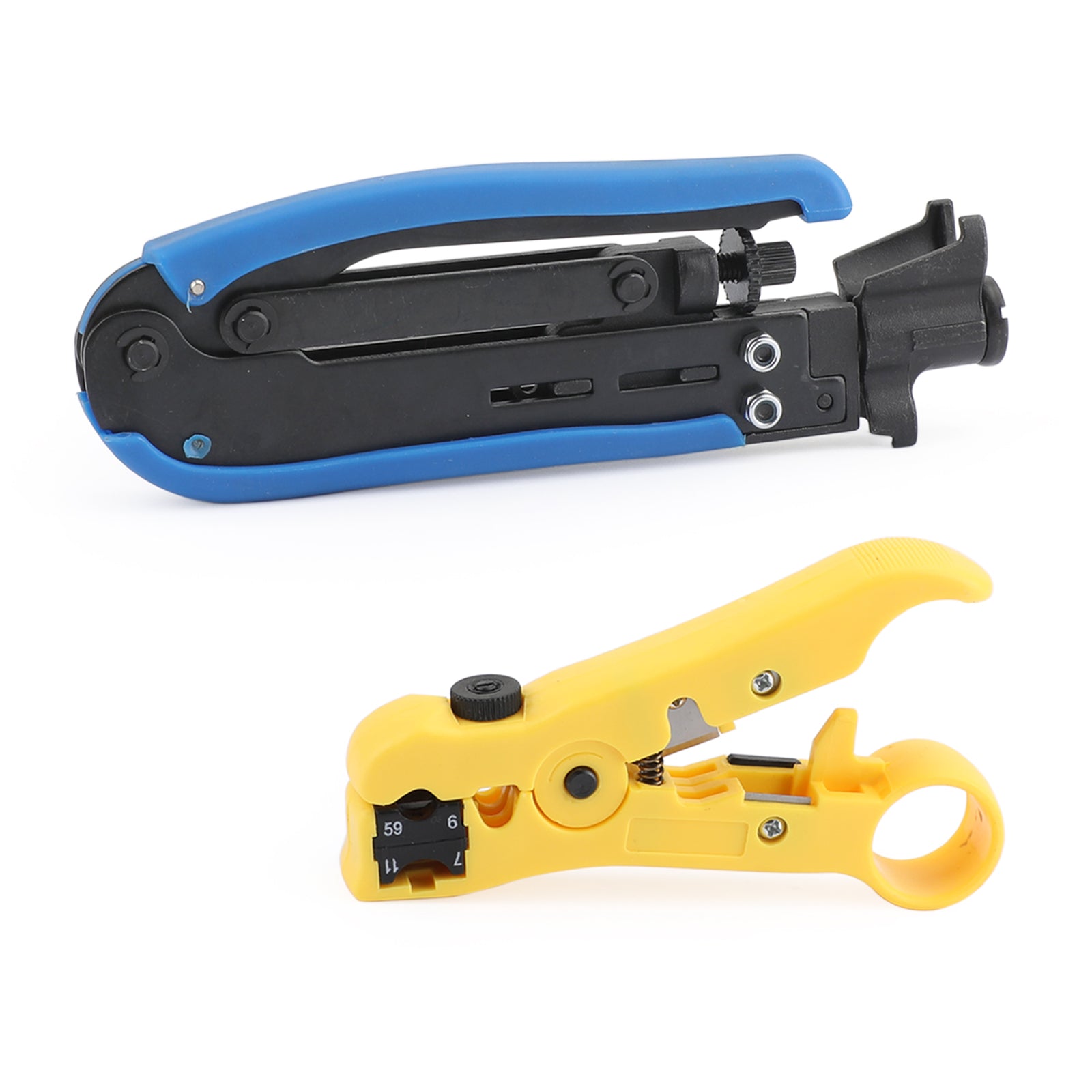 F Compression Tool RG59 RG6 RG11 Connector + Cable Coax Coaxial Crimper Stripper