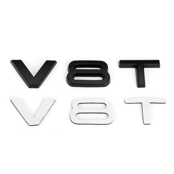 Emblema V8T insignia apto para AUDI A1 A3 A4 A5 A6 A7 Q3 Q5 Q7 S6 S7 S8 S4 SQ5 negro genérico