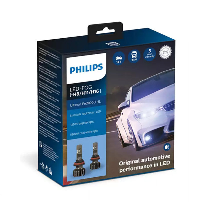 Para Philips H1/H3/H7/H11/HB3/4/HIR2 Pro9000 Bombillas LED para faros delanteros +250% 5800K Genérico