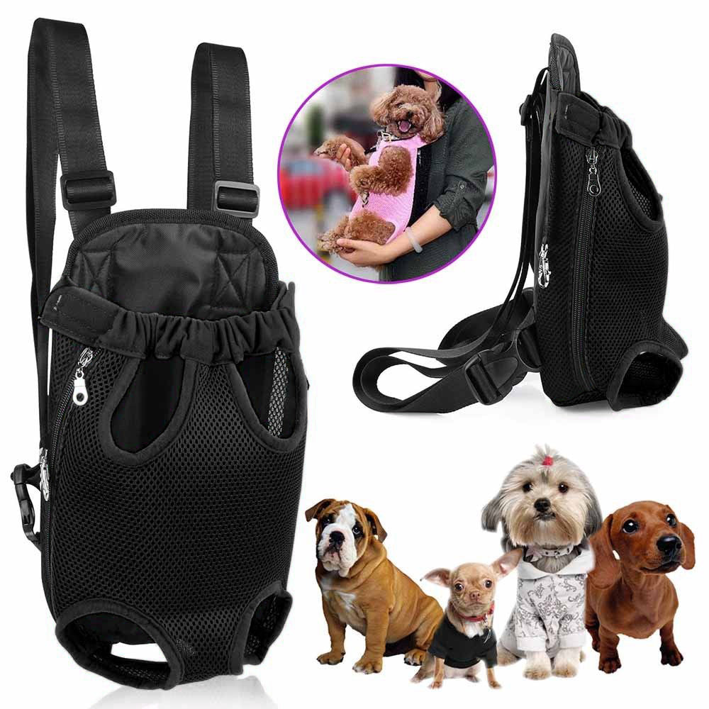 Mochila de viaje de malla de nailon para perros y mascotas, bolsa de red frontal para cachorros y gatos, portabebés 