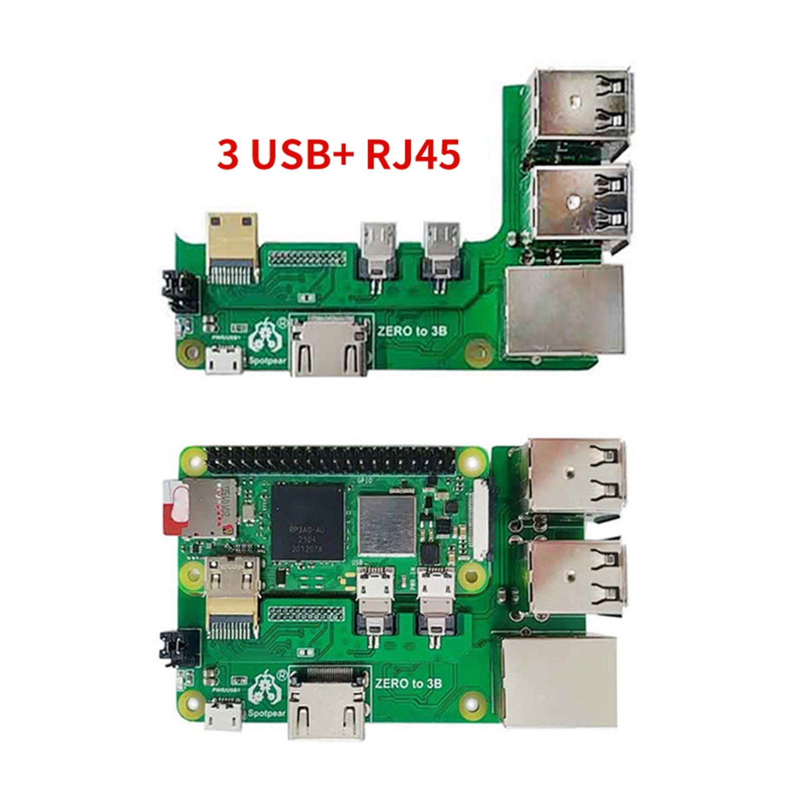 Expansion Board Zero Pi0 USB HUB RJ45 HAT fit for Raspberry Pi Zero 2w to 3B