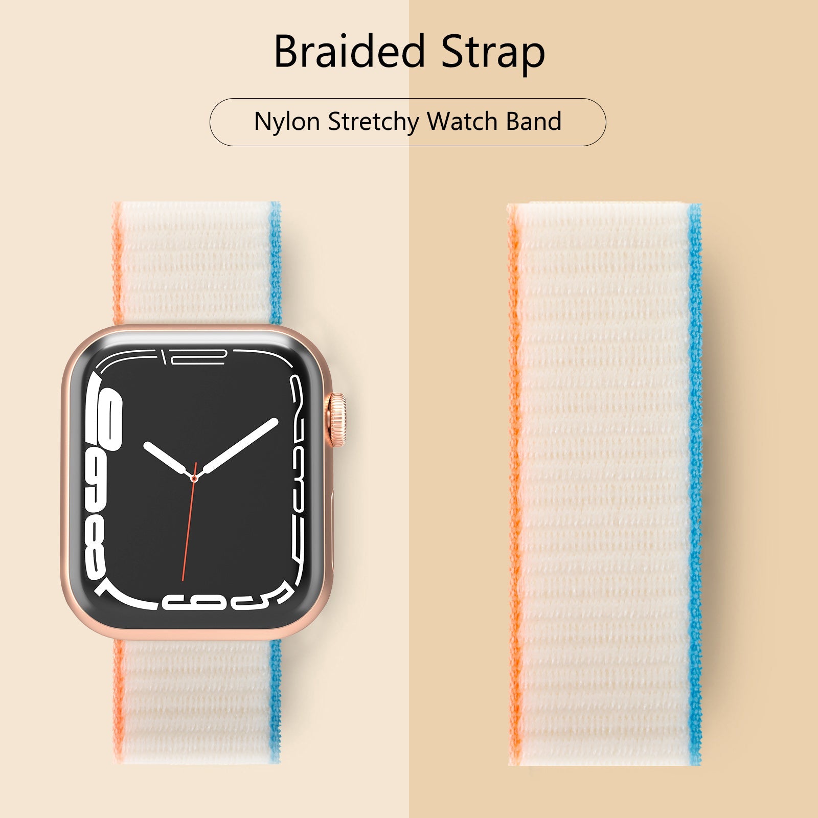 Nylon Sport Ring Strap for Apple Watch Series se/7/6/5/4/3/2/1  38-45mm