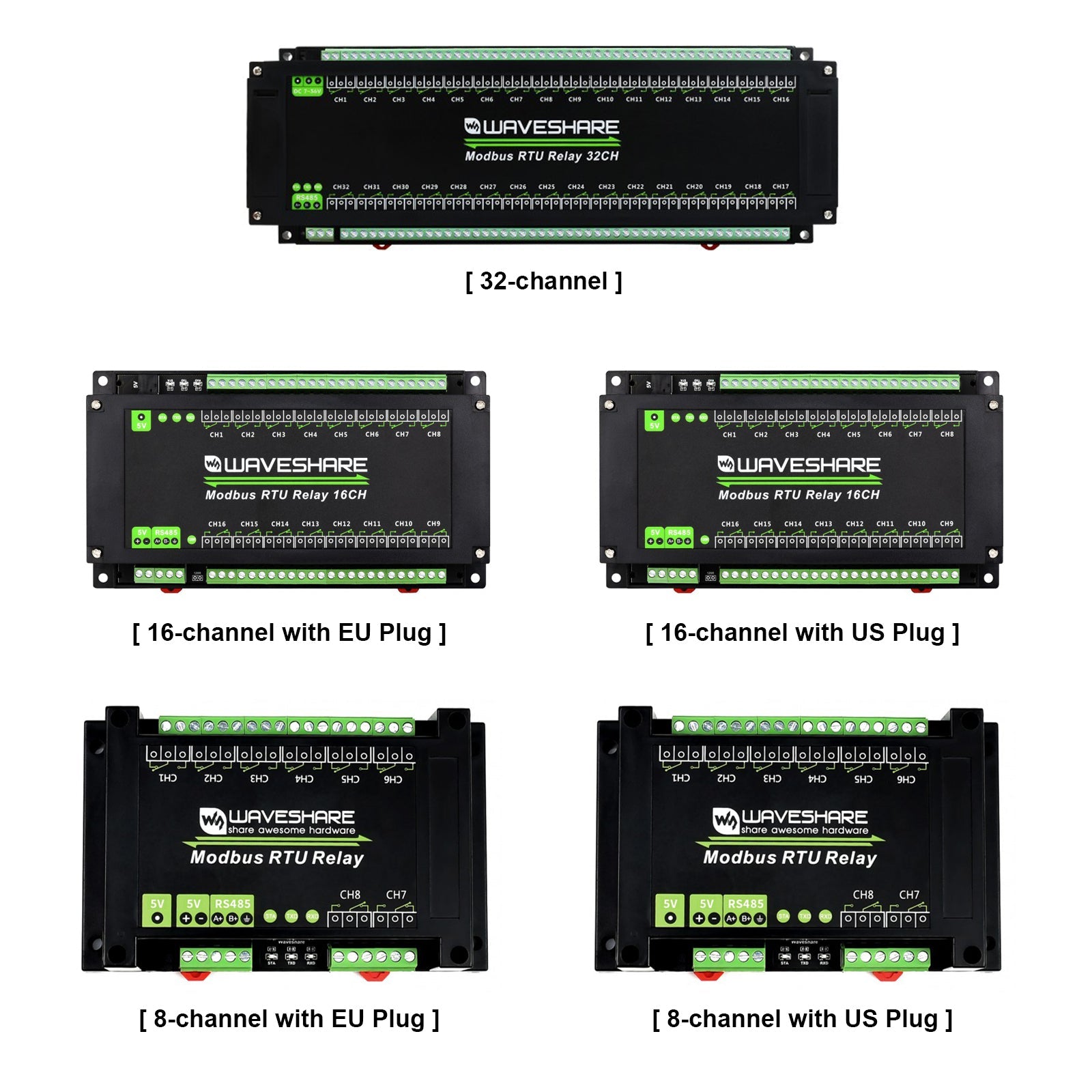 Modbus RTU 8/16/32-channel RS485 Relay Module Isolation Protection Circuits