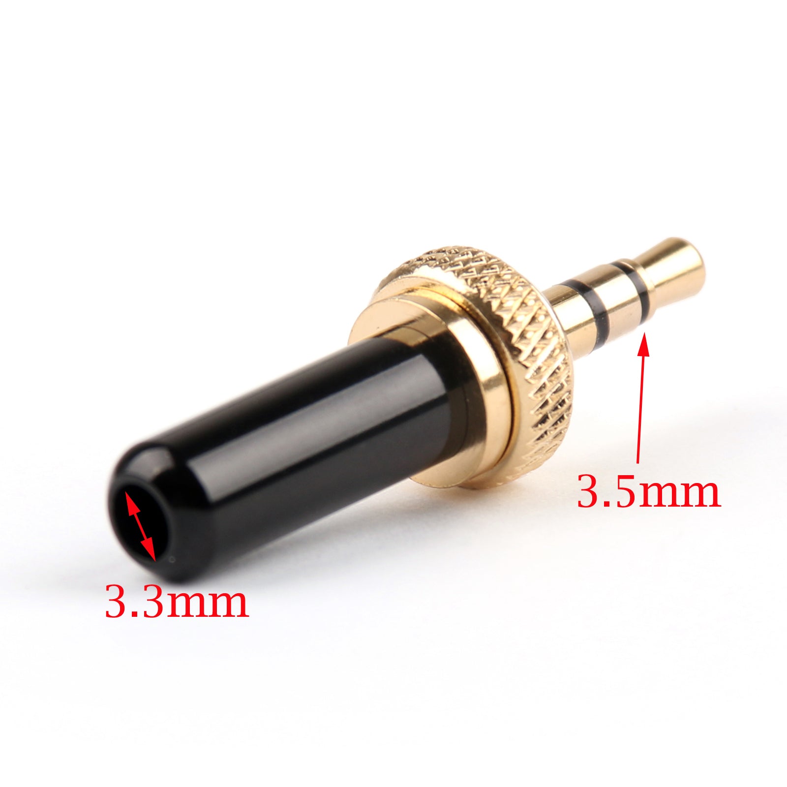 1xSpecial Mini 3.5mm Screw Lock Stereo Jack Plug Gold Plated For Sennheiser Black