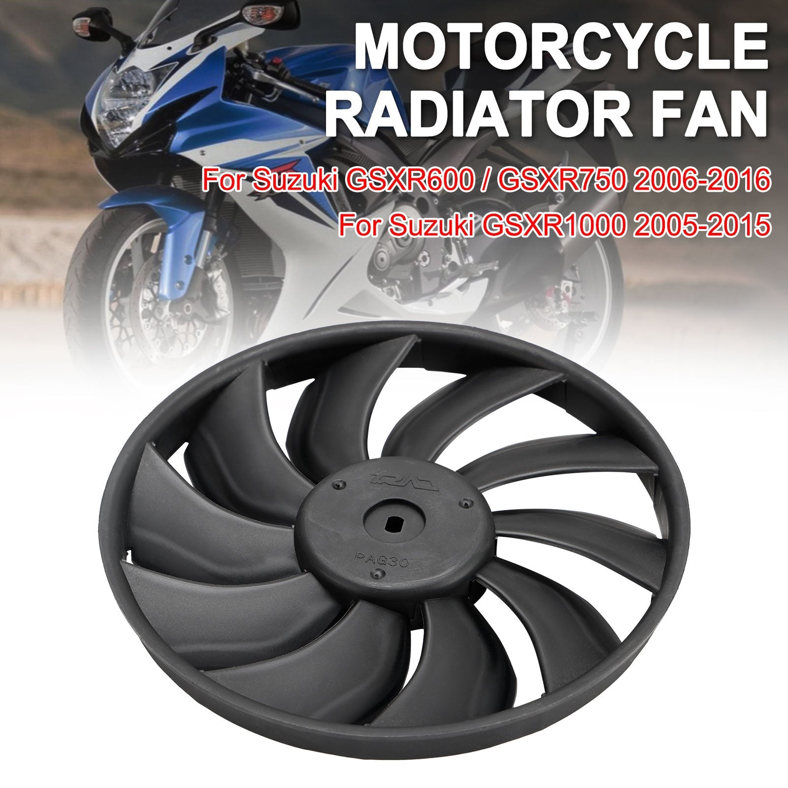 Suzuki GSXR1000 GSXR600 GSXR750 2006-2016 Engine Radiator Cooling Fan Blade