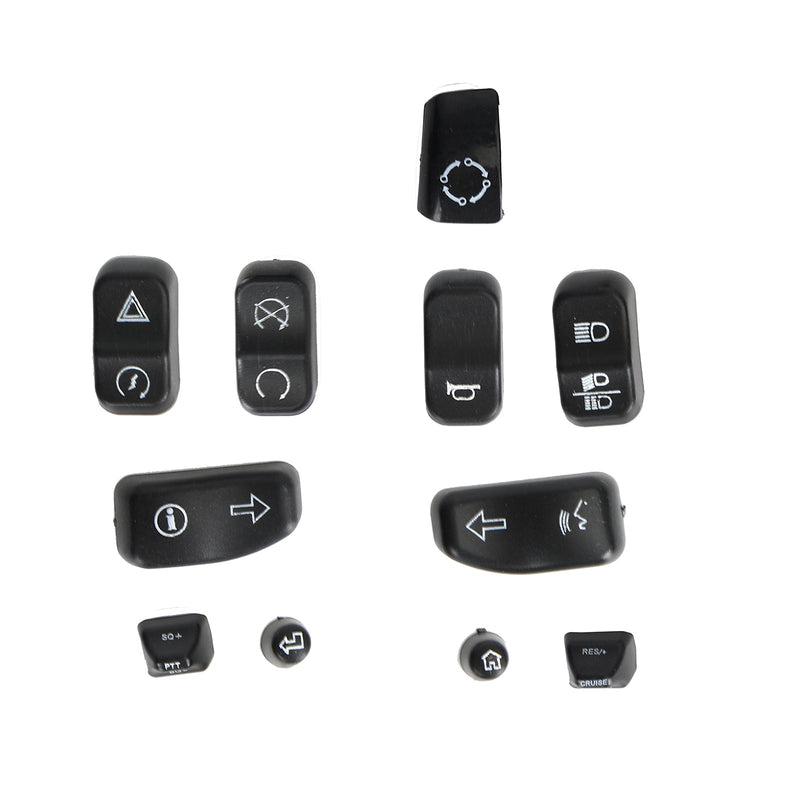 11 Uds. Cubiertas de botón de interruptor de Control manual para modelos Glide Road King 14-19 genéricos