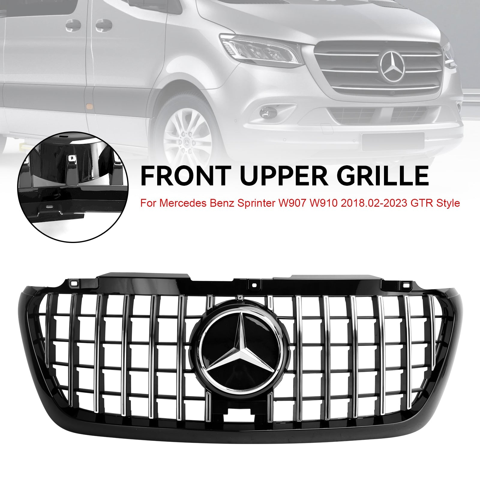 Mercedes Sprinter W907 W910 2018-2023 Front Bumper Grill Grille