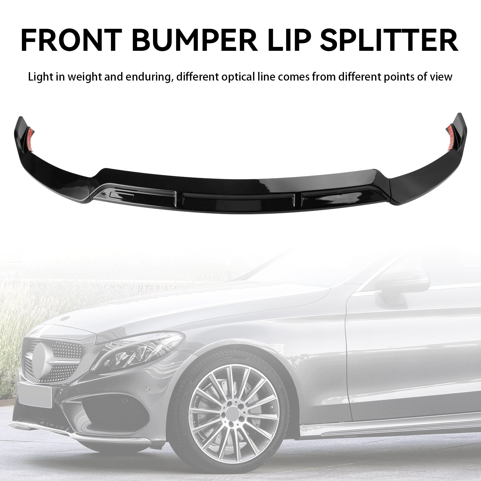 Front Splitter Lip Fit Mercedes Benz C-Class W205 C205 2019-2021 Brabus Style