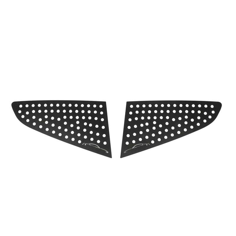 غطاء فتحة نافذة مثلثة خلفية سوداء من سبيكة سوداء لسيارة فورد موستانج 2015-2019 عام